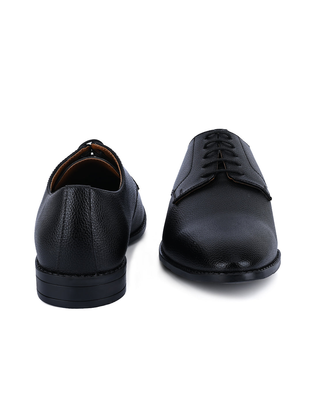 Jet Black Derby Lace Up Shoes