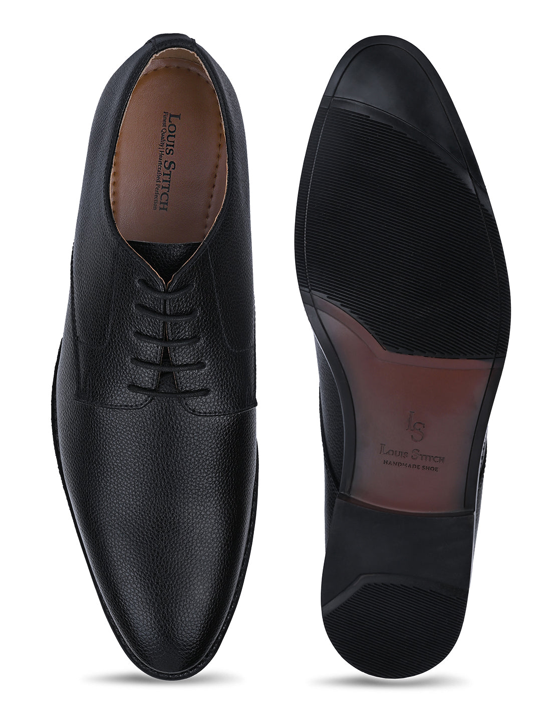 Jet Black Derby Lace Up Shoes