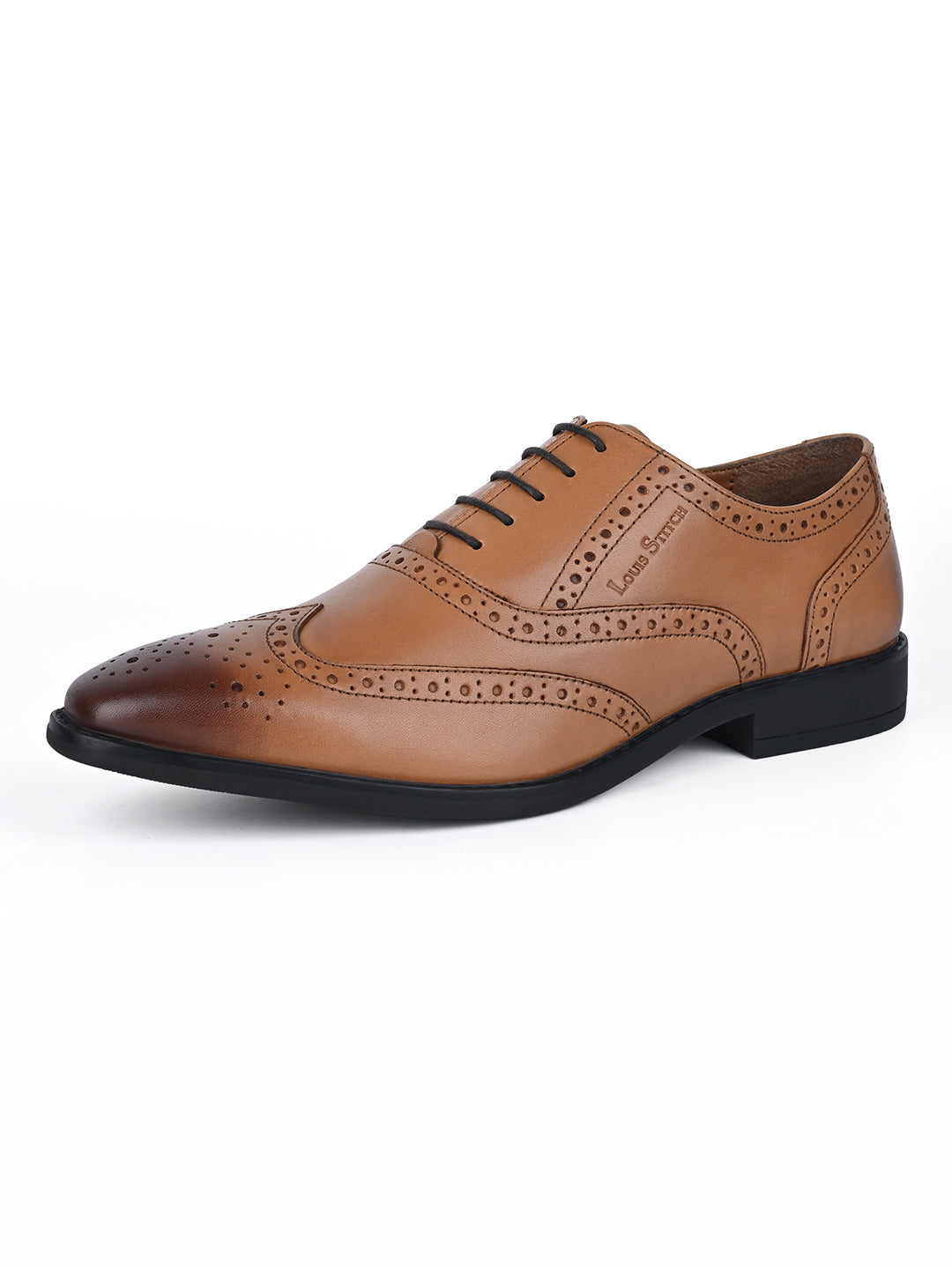 Egyptian Crust Leather Wingtip Brogue British Tan Shoes for Men