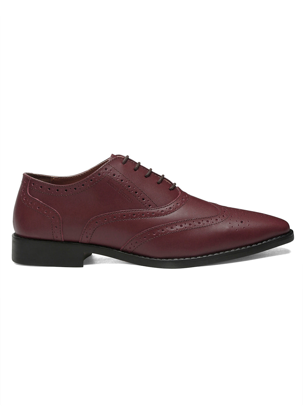 Italian Leather Wingtip Brogue Rosewood Shoes for Men