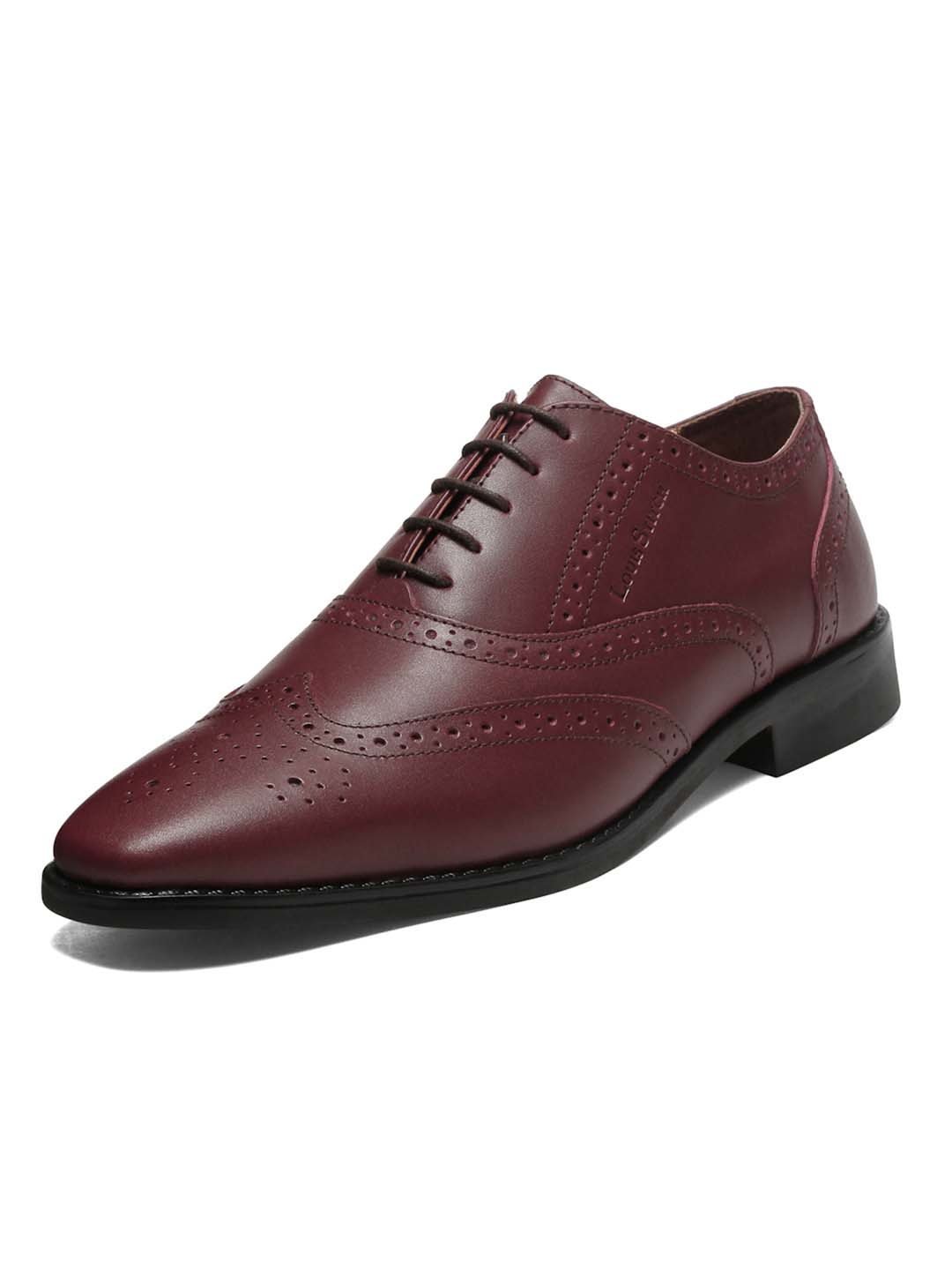 Italian Leather Wingtip Brogue Rosewood Shoes for Men