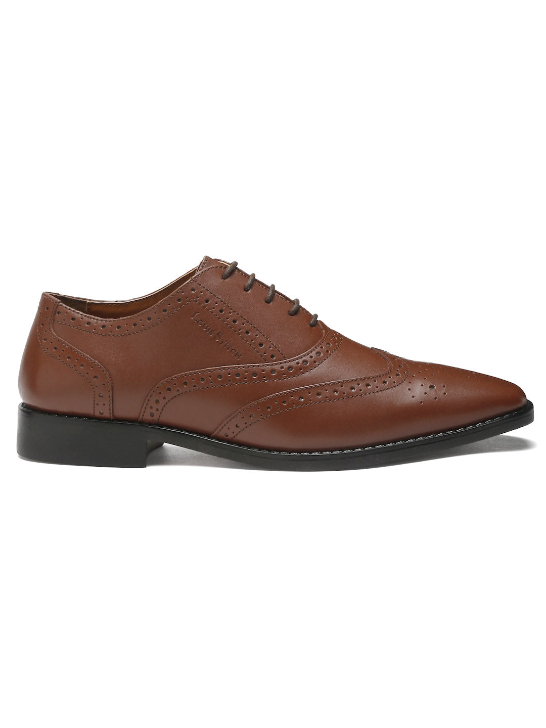 Italian Leather Wingtip Brogue Russet Tan Shoes for Men