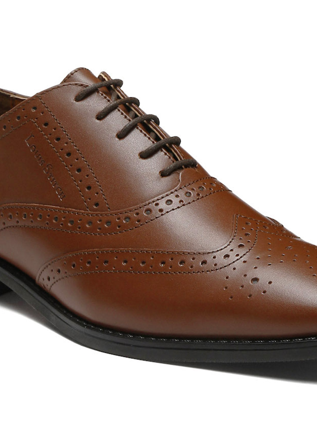 Italian Leather Wingtip Brogue Russet Tan Shoes for Men