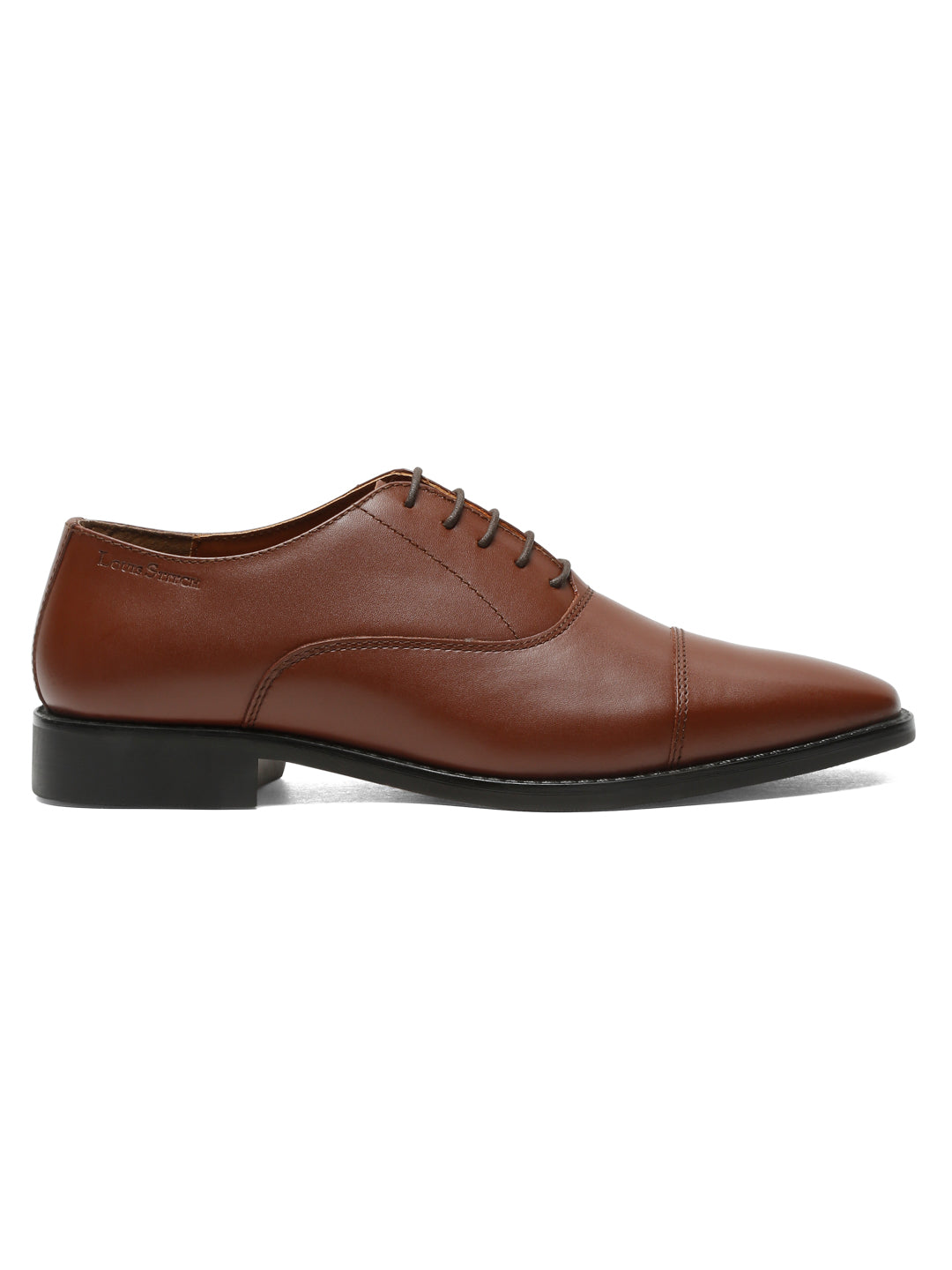 Italian Leather Cap-Toe Russet Tan Shoes for Men