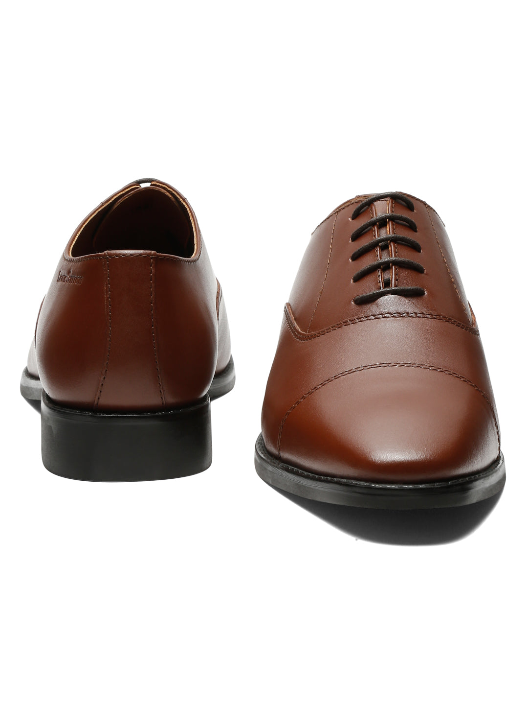 Italian Leather Cap-Toe Russet Tan Shoes for Men