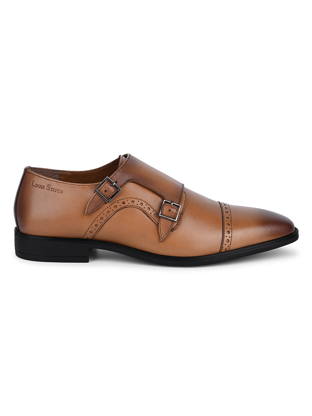 Egyptian Crust Leather Monk British Tan Shoes for Men