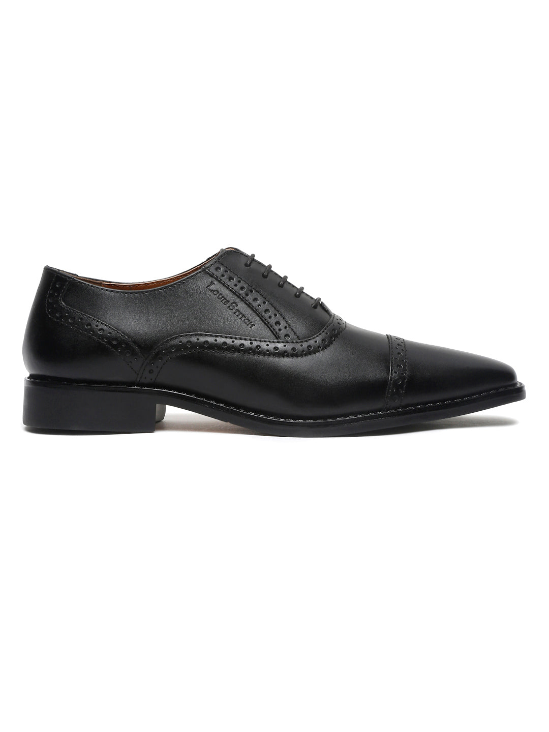 Italian Leather Oxford Jet Black Shoes for Men