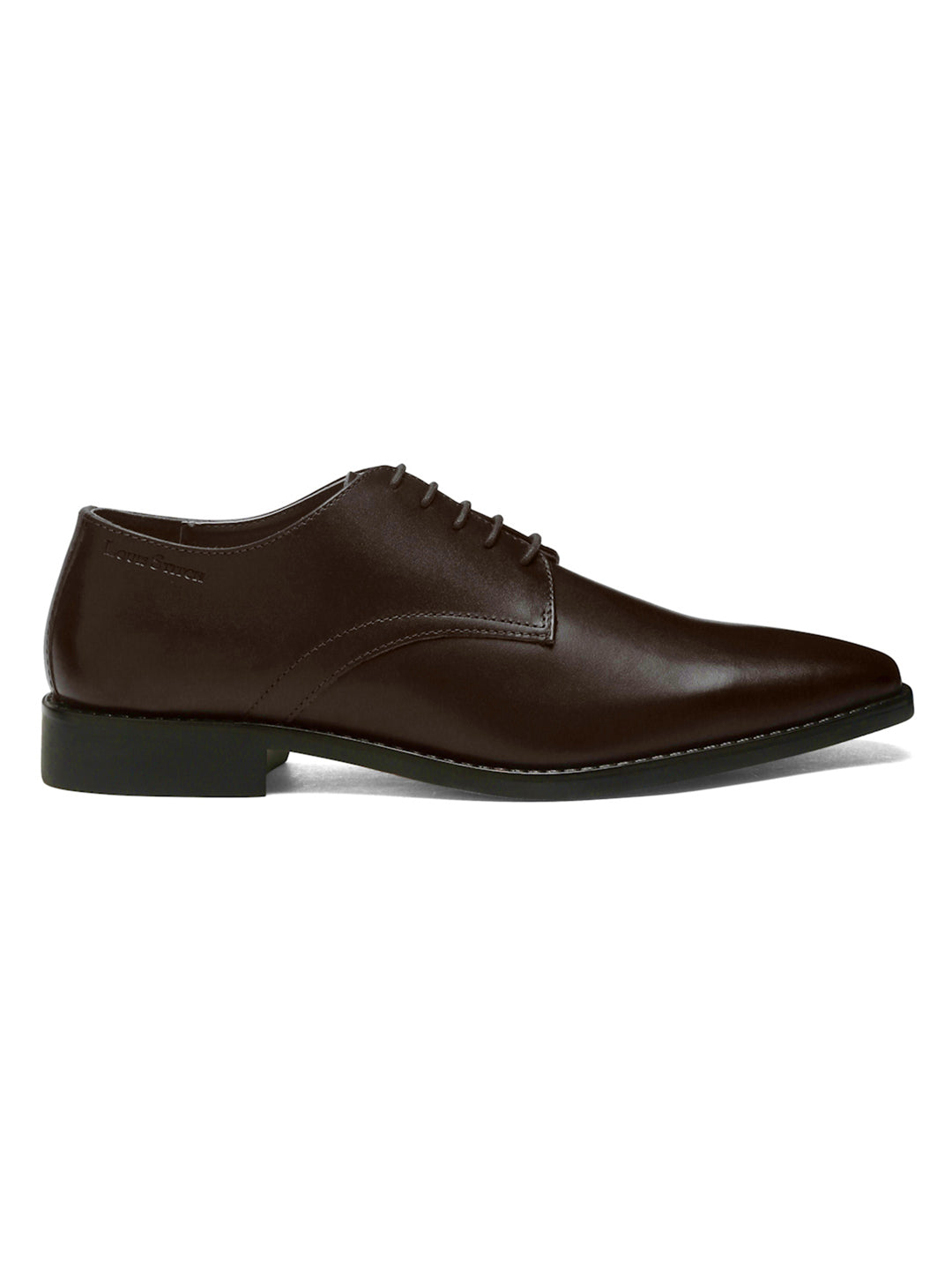 Italian Leather Derby Brunette Brown Shoes for Men