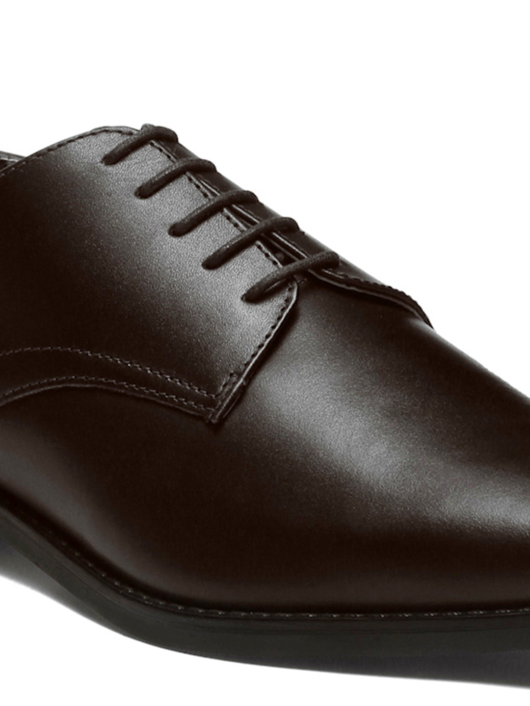 Italian Leather Derby Brunette Brown Shoes for Men