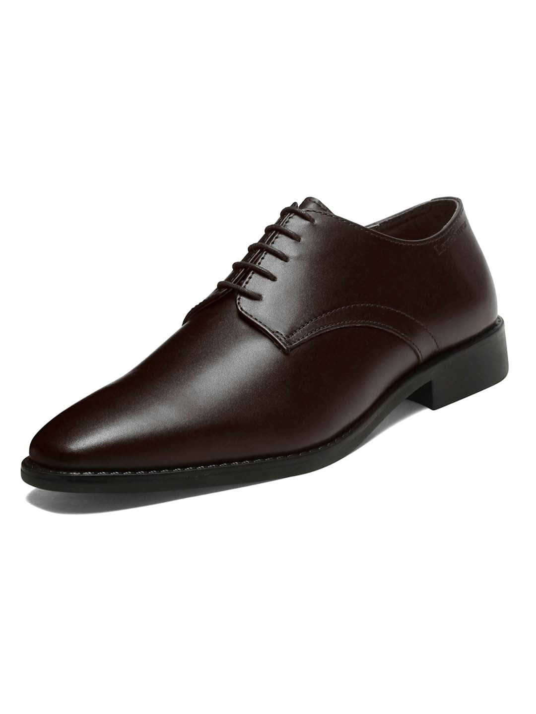 Italian Leather Derby Brunette Brown Shoes for Men