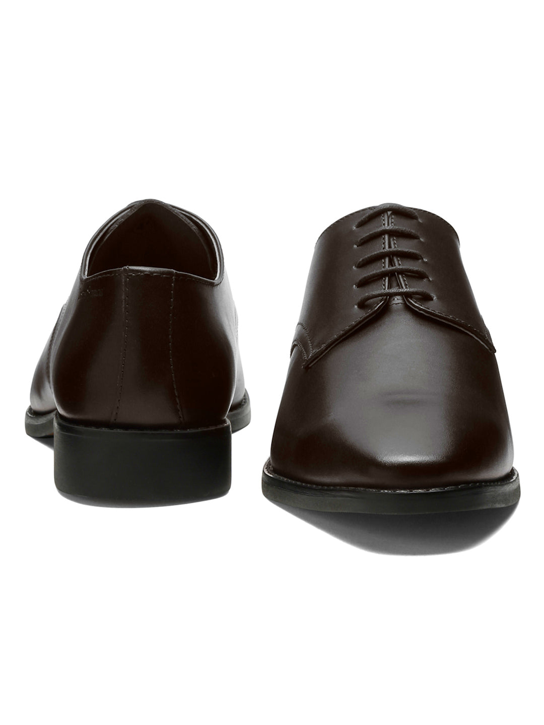 Italian Leather Derby Brunette Brown Shoes for Men