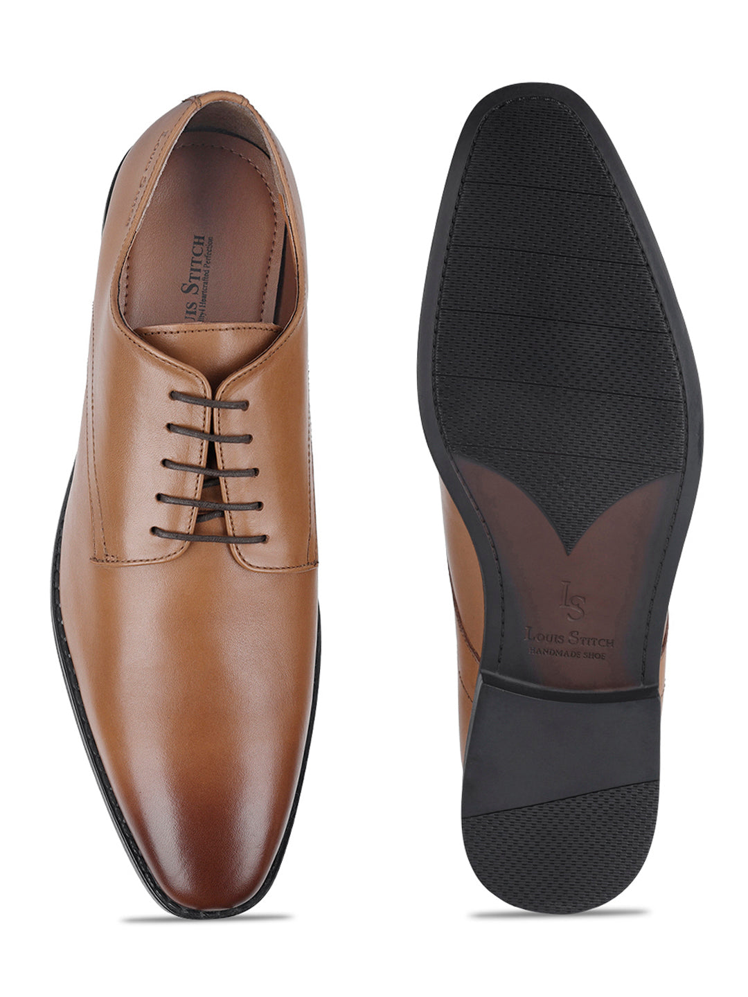 Egyptian Crust Leather Derby British Tan Shoes for Men