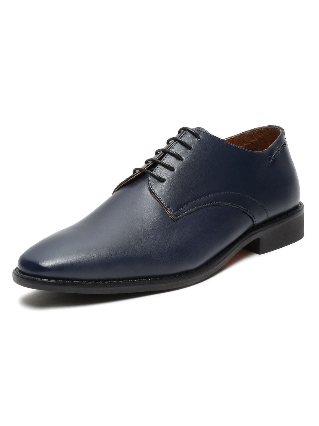 Italian Leather Derby Prussian Blue Shoes for Men