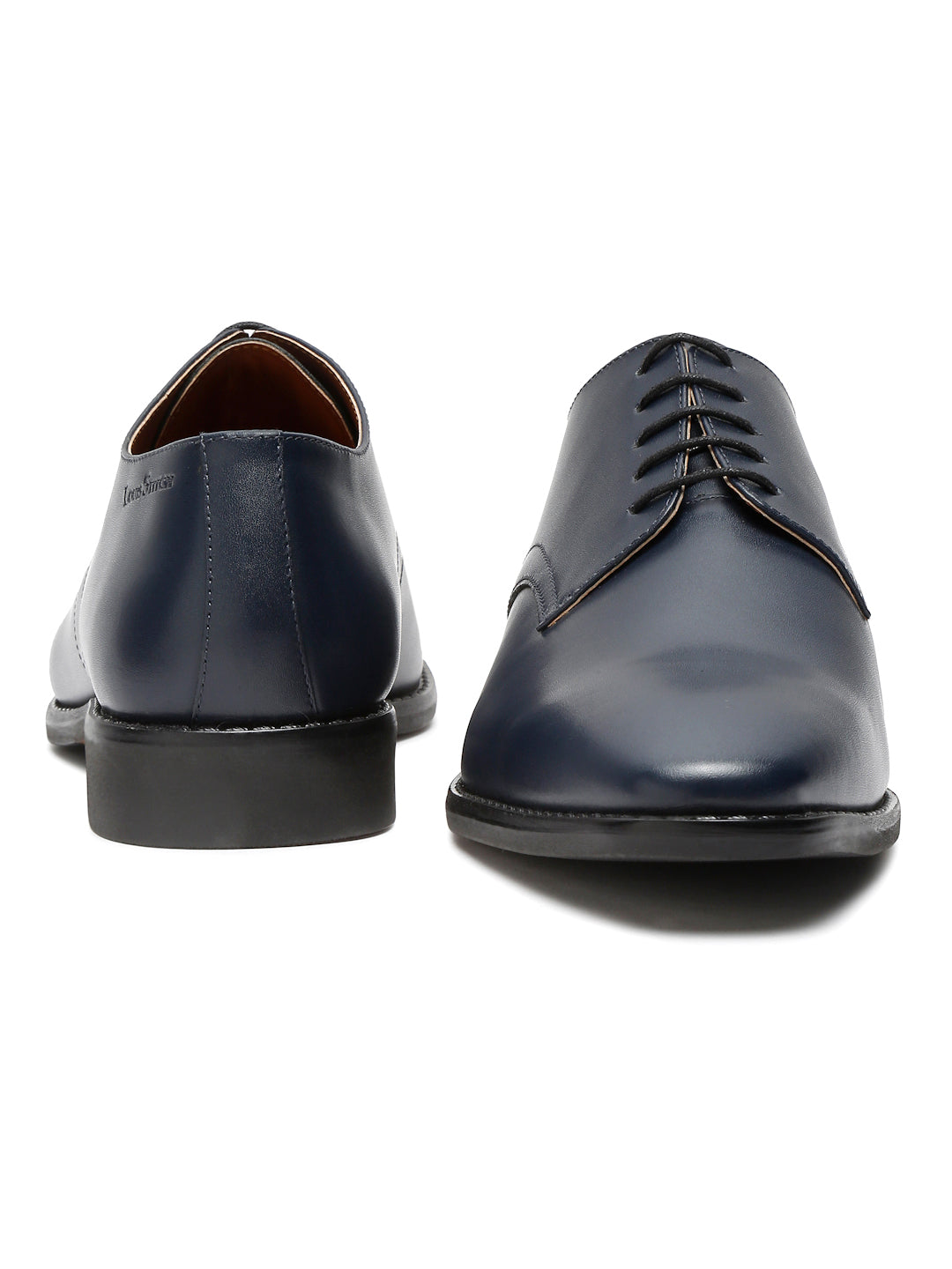 Italian Leather Derby Prussian Blue Shoes for Men