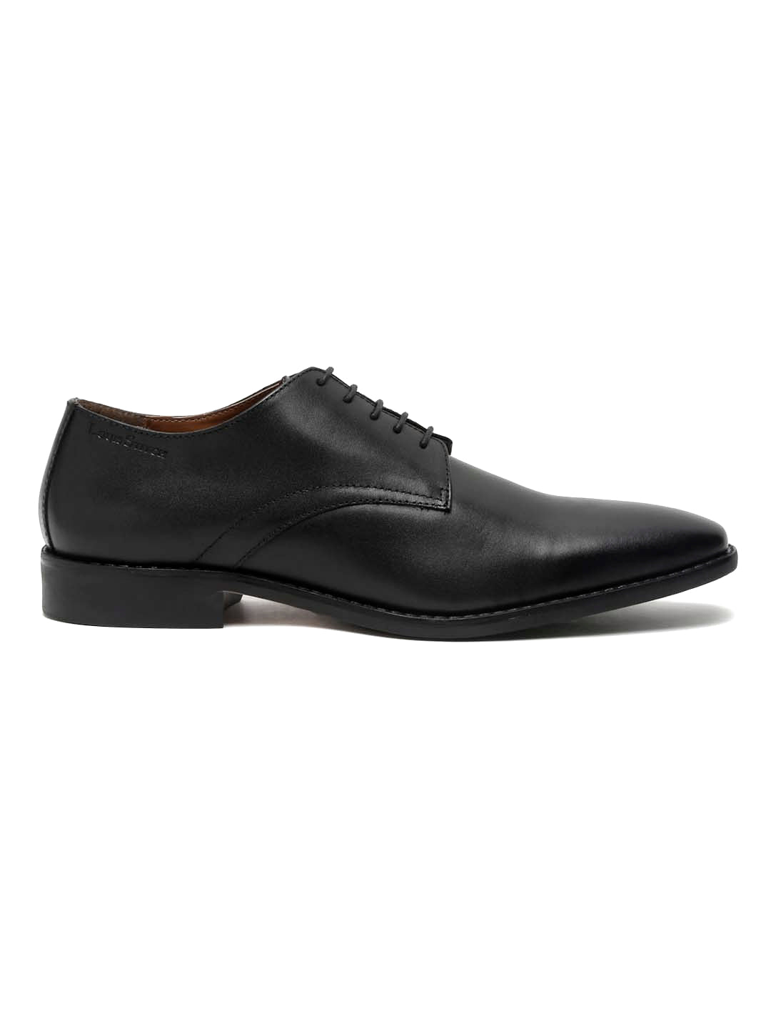 Italian Leather Derby Jet Black Shoes for Men