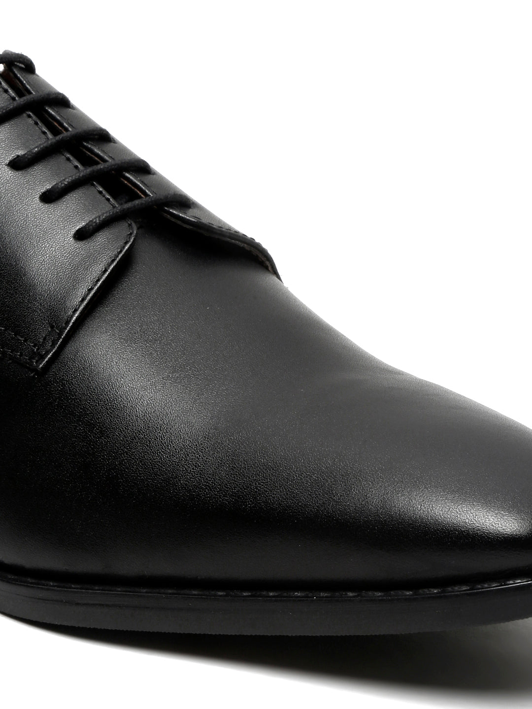 Italian Leather Derby Jet Black Shoes for Men