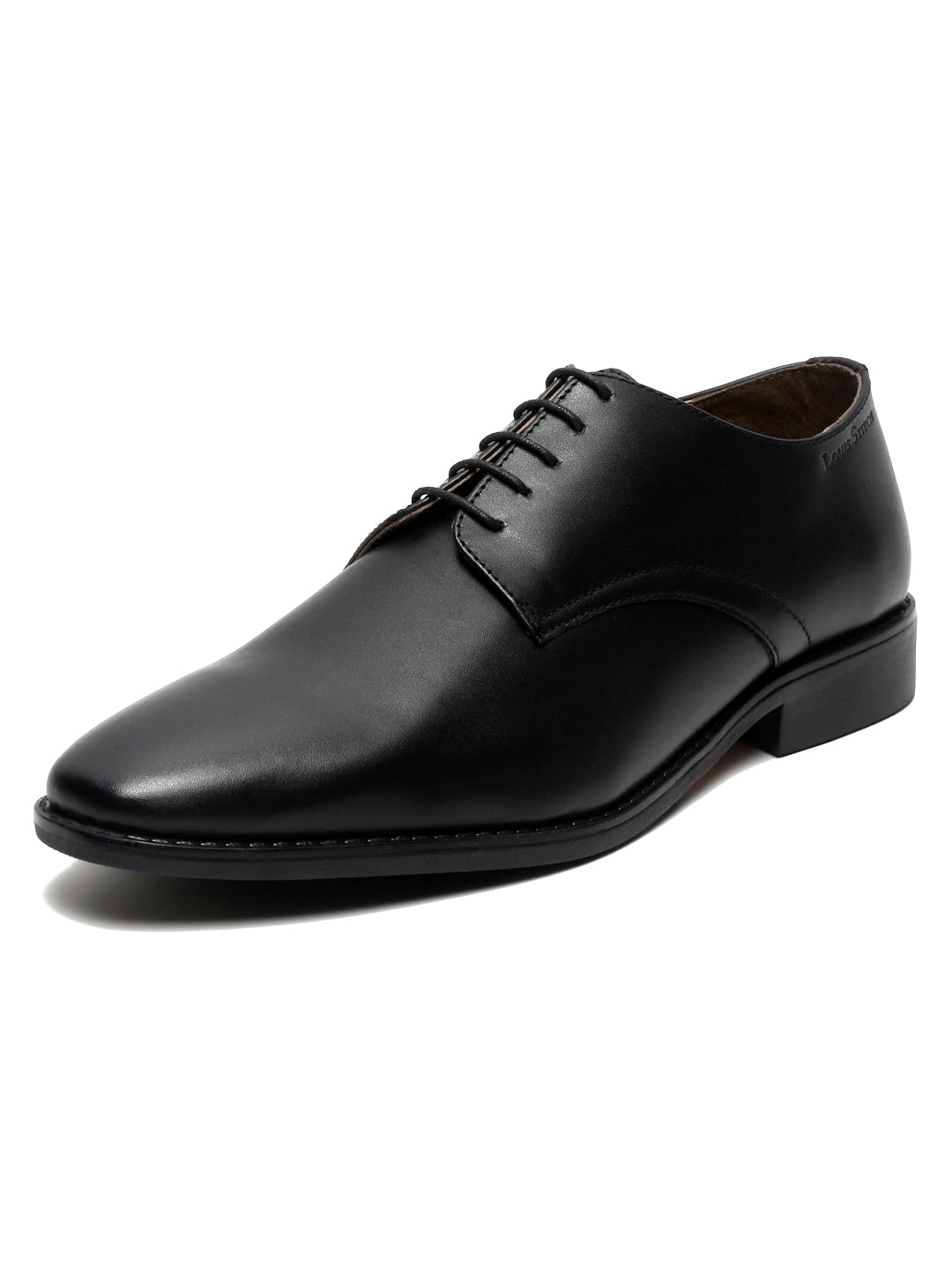 Italian Leather Derby Jet Black Shoes for Men