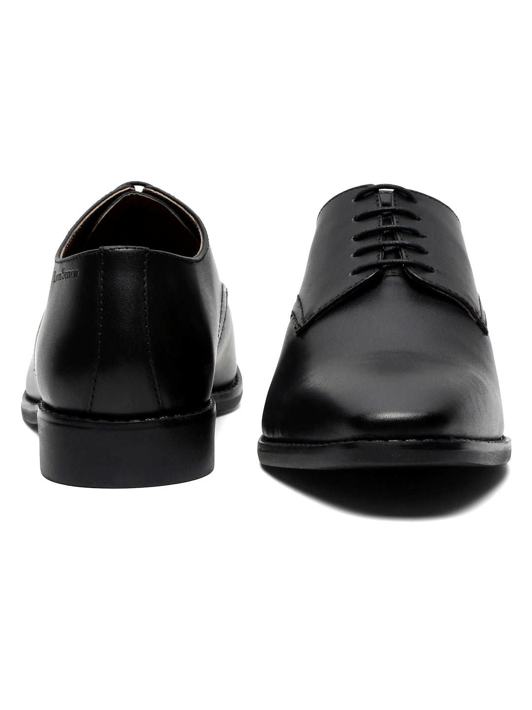 Italian Leather Derby Jet Black Shoes for Men