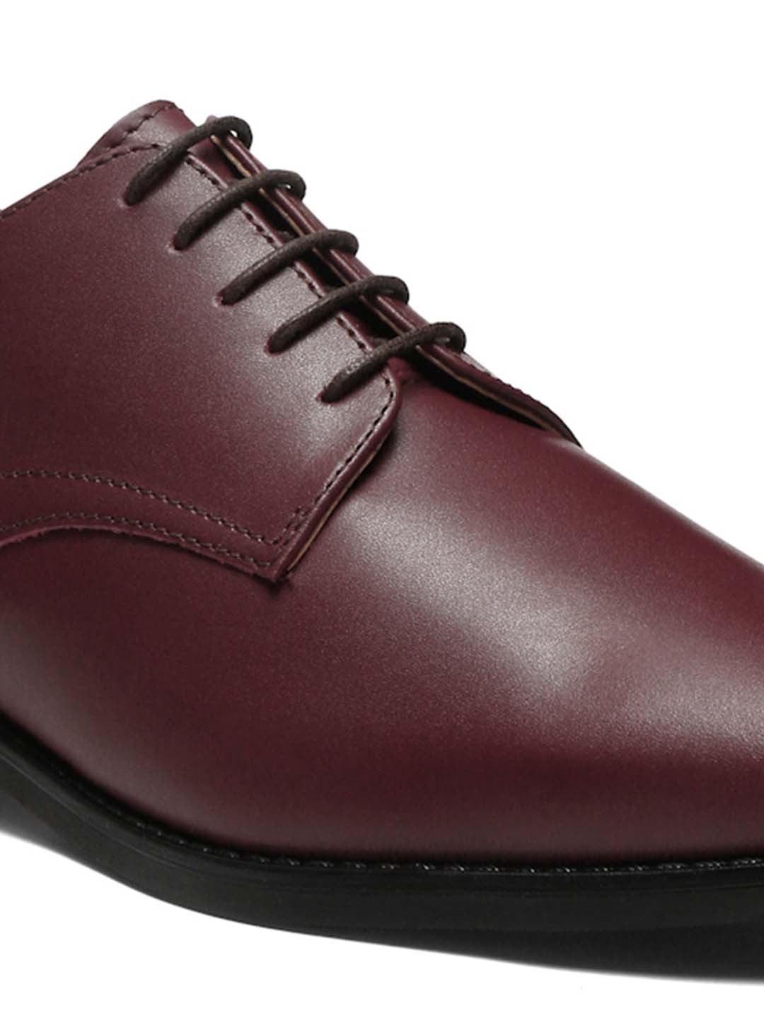 Italian Leather Derby Rosewood Shoes for Men