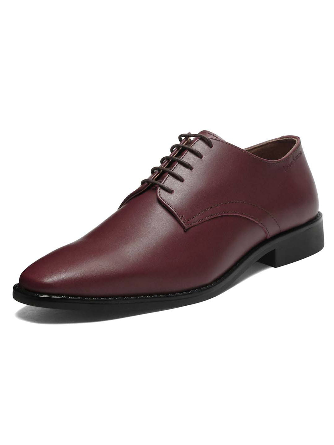 Italian Leather Derby Rosewood Shoes for Men