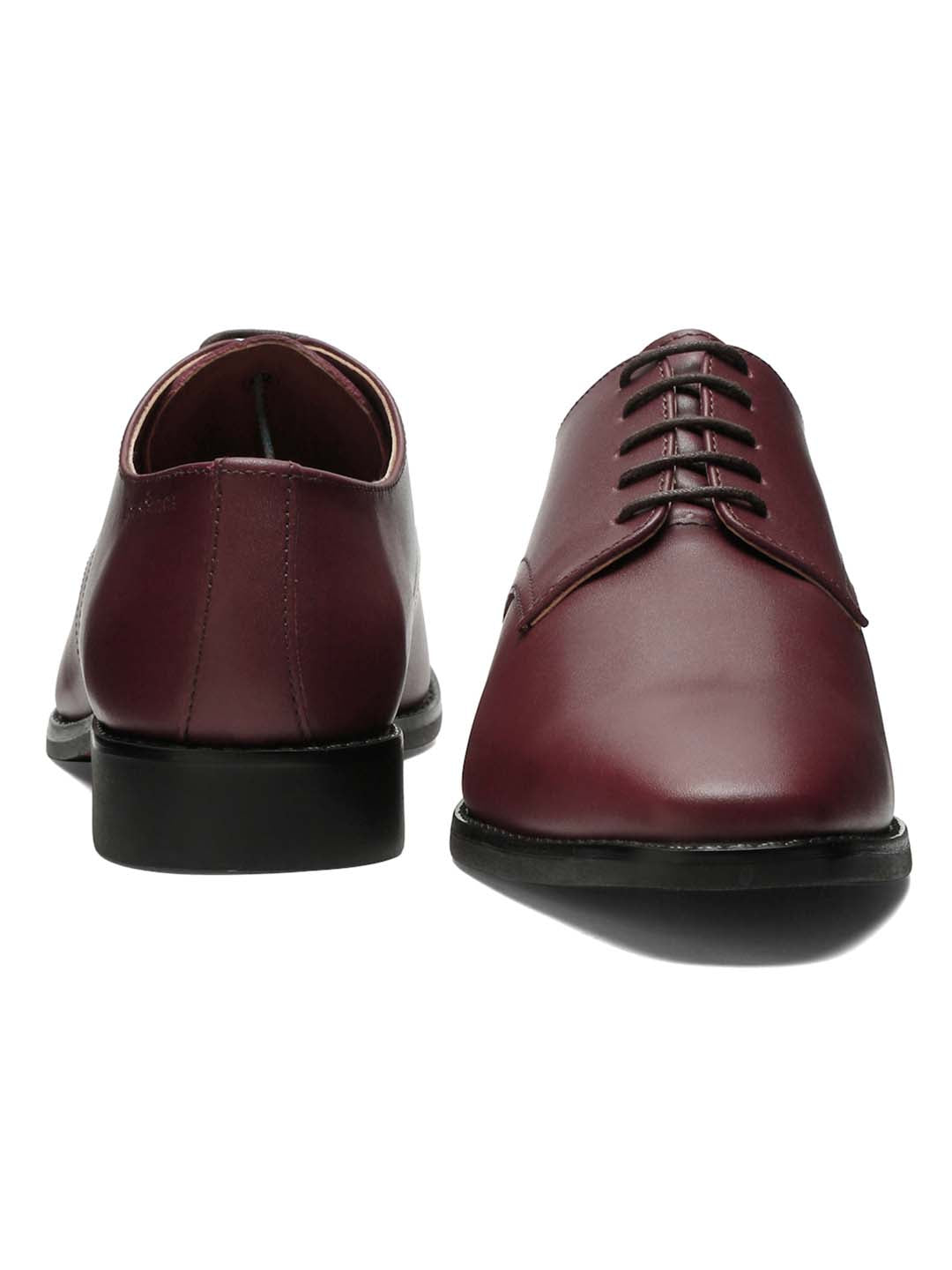 Italian Leather Derby Rosewood Shoes for Men