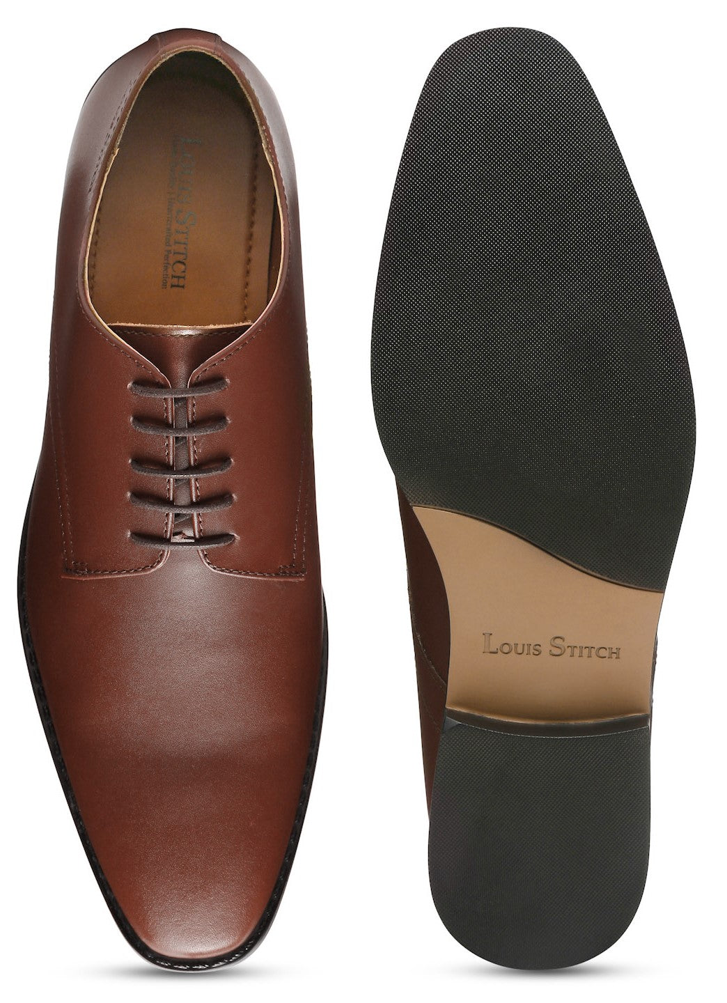 Italian Leather Derby Russet Tan Shoes for Men