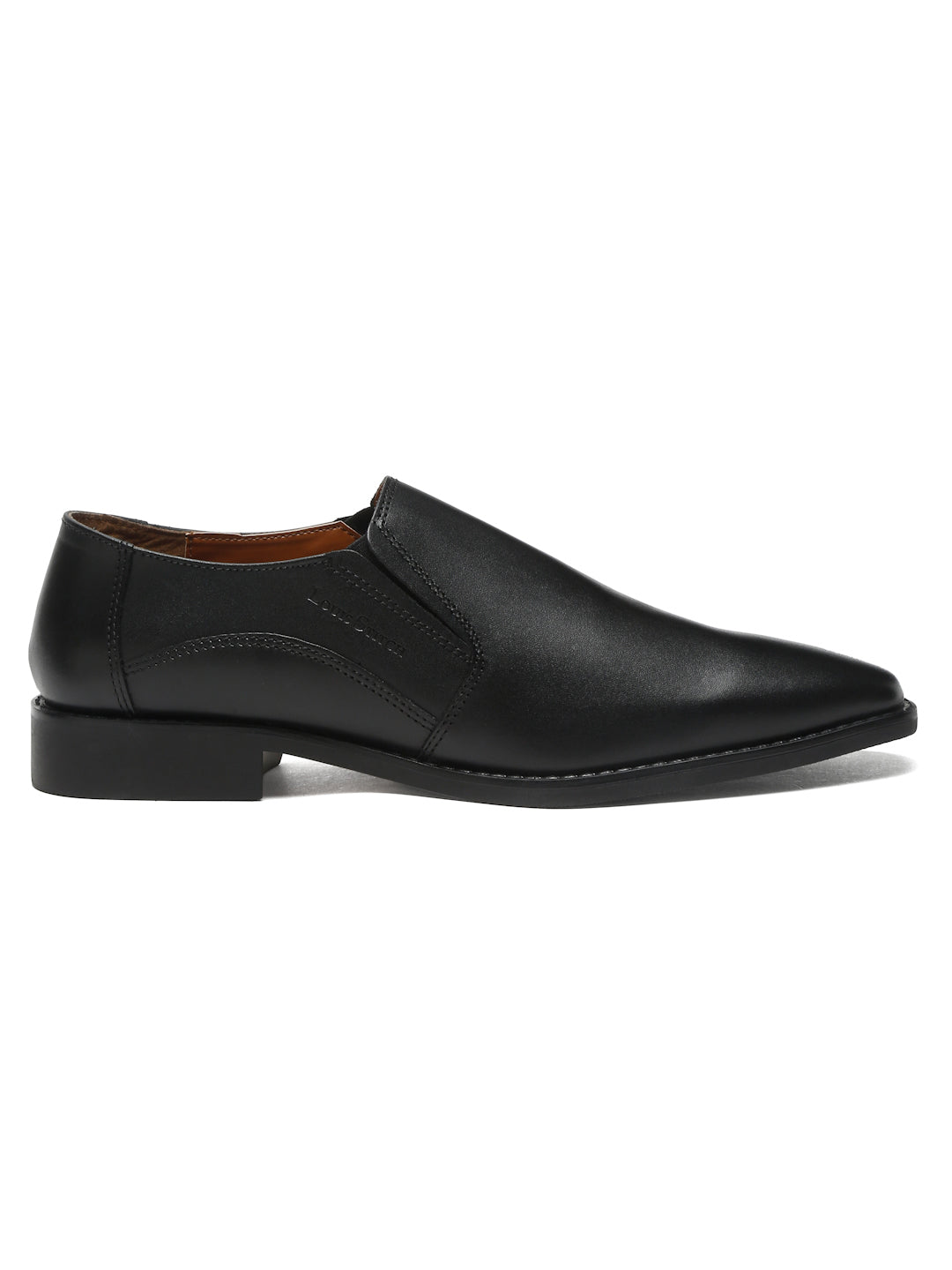 Handmade Italian Leather Formal Slipons Jet Black Shoes for Men