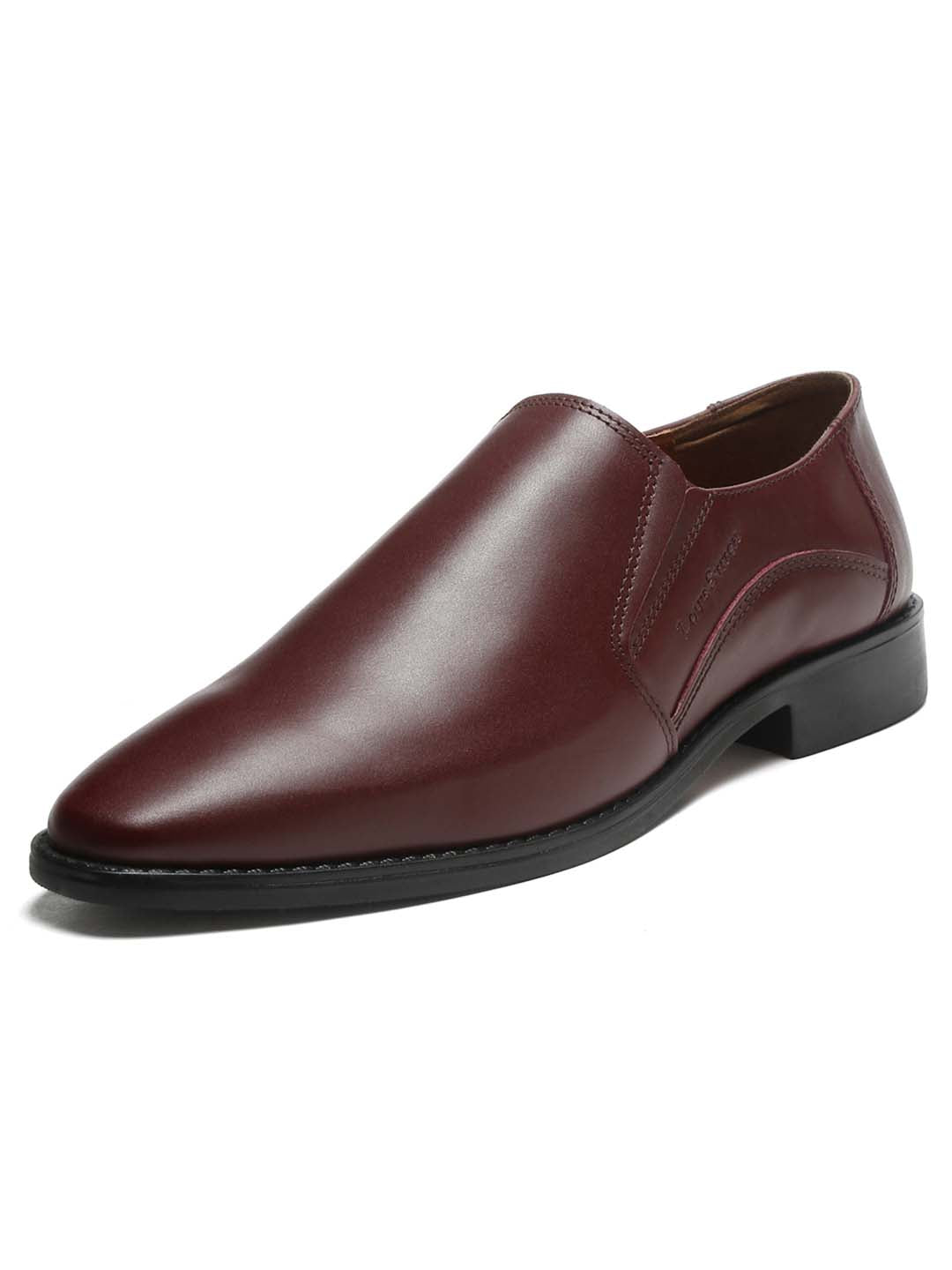 Handmade Italian Leather Formal Slipons Rosewood Shoes for Men