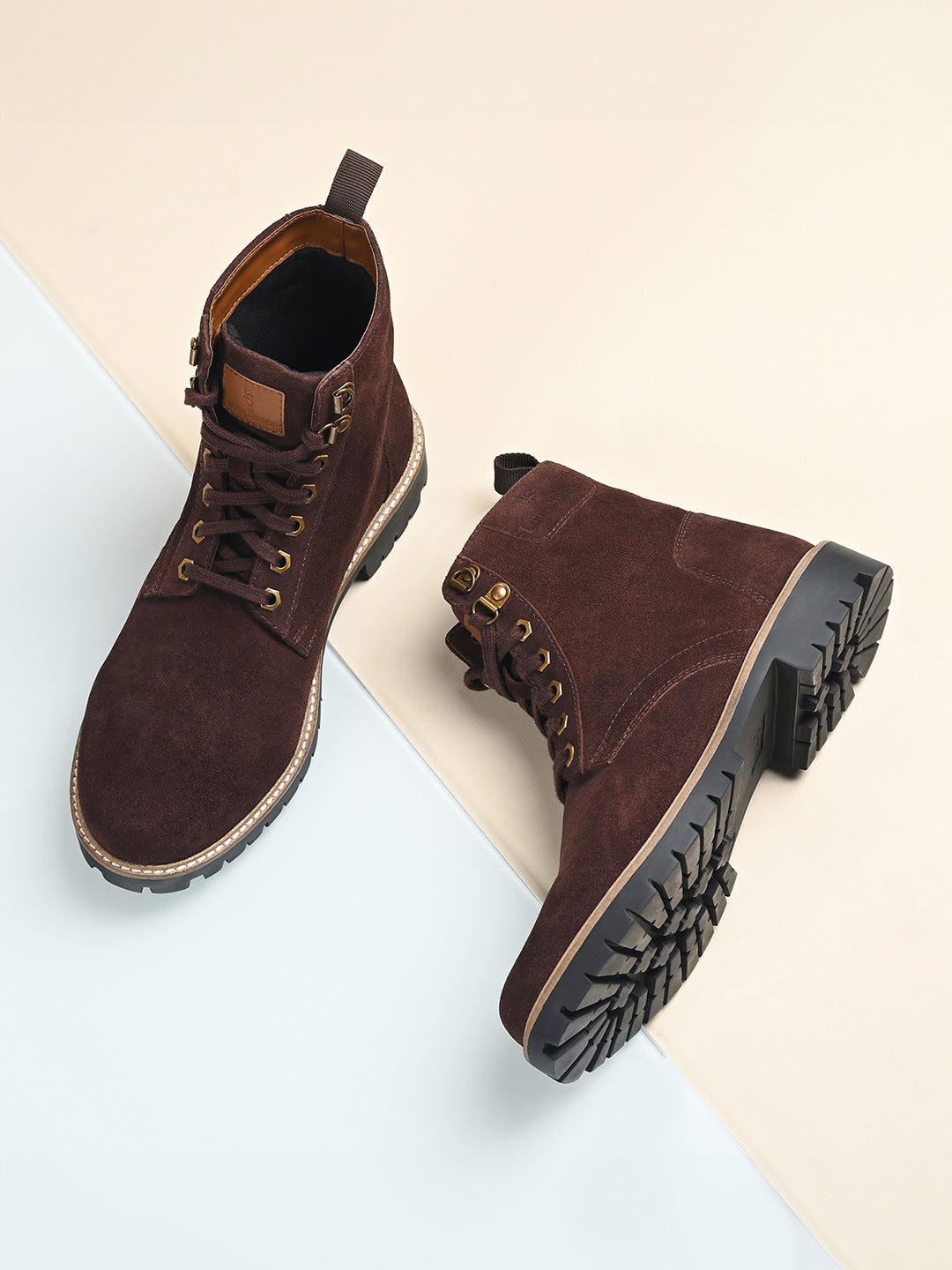 Brunette Brown High Ankle Suede Leather Chukka Boots for Men