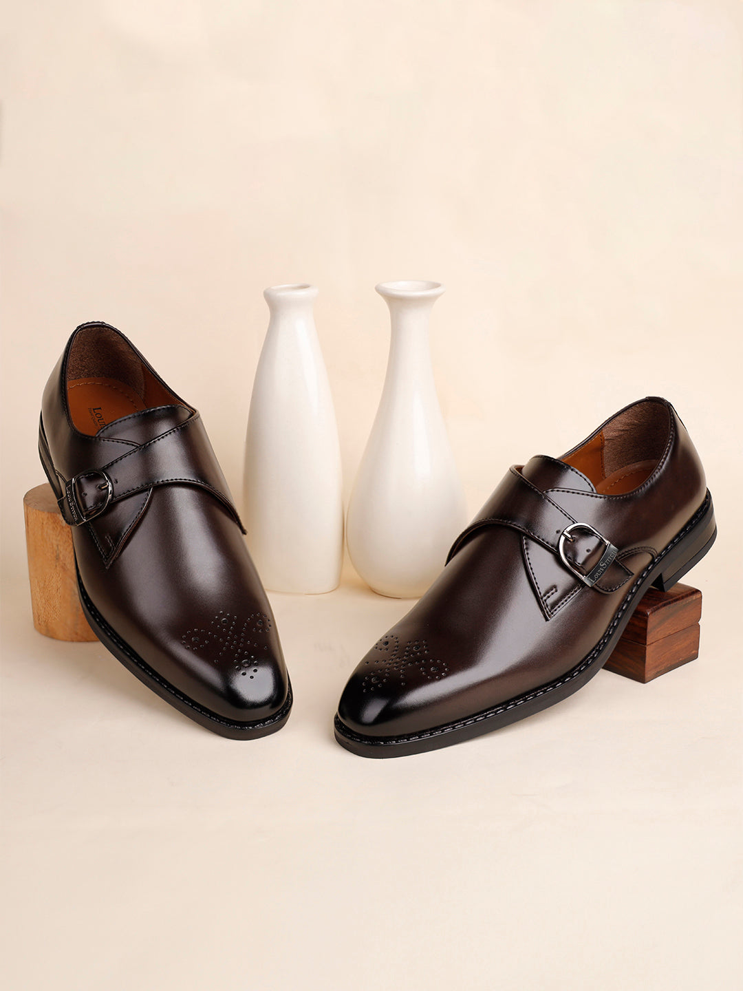 Brunette Brown Monks Slipons for Men