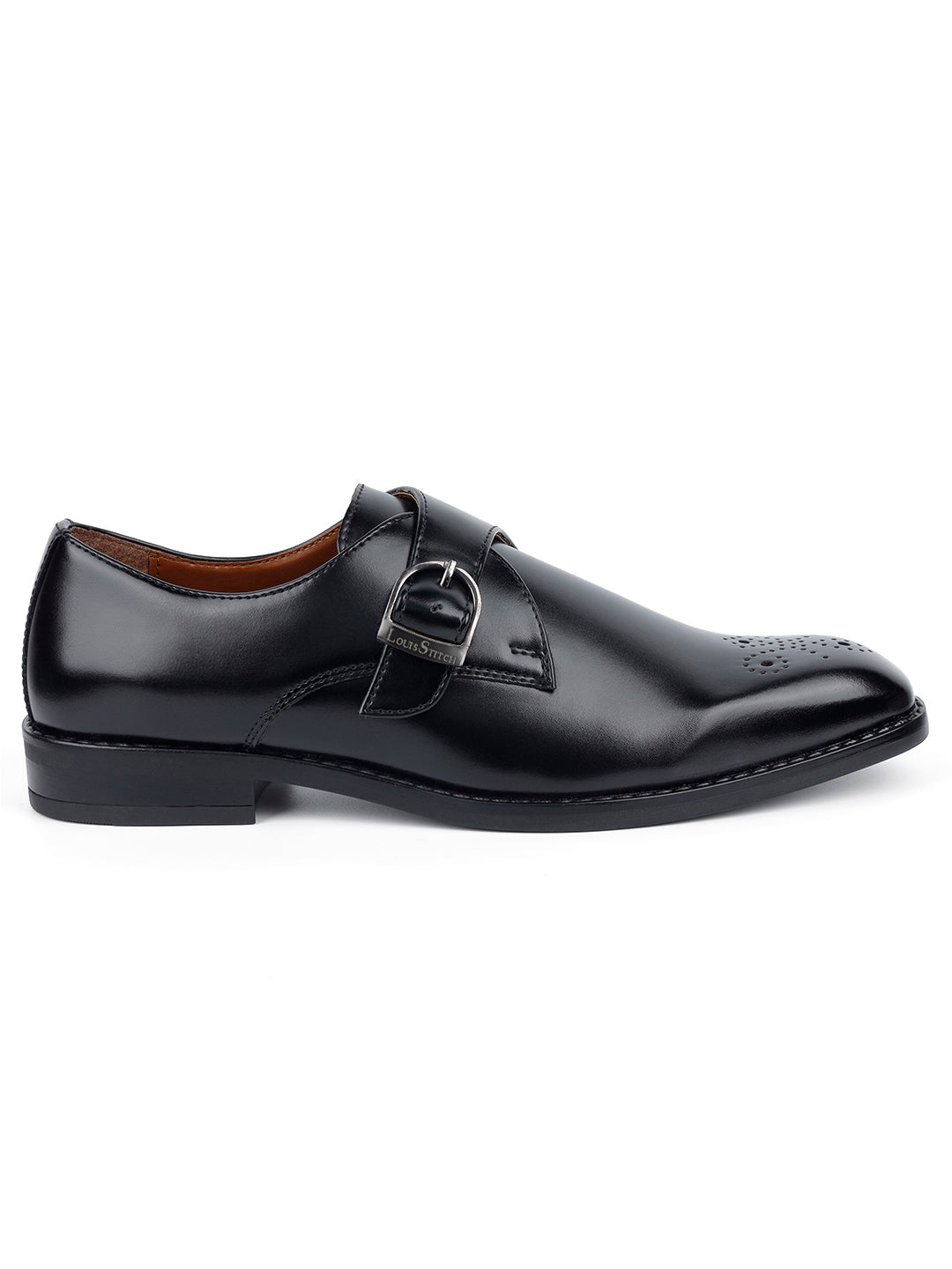 Jet Black Monks Slipons for Men