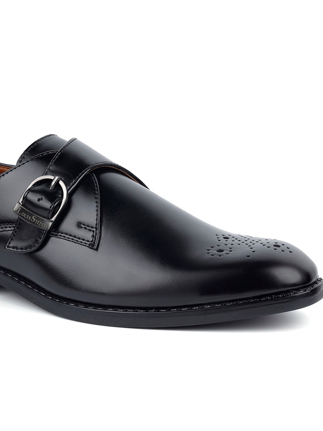 Jet Black Monks Slipons for Men