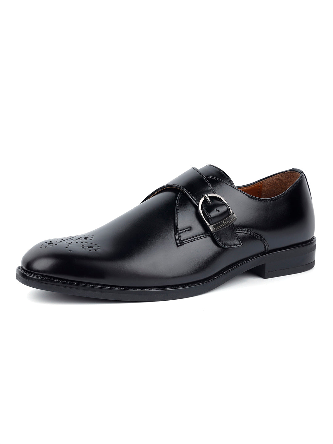 Jet Black Monks Slipons for Men