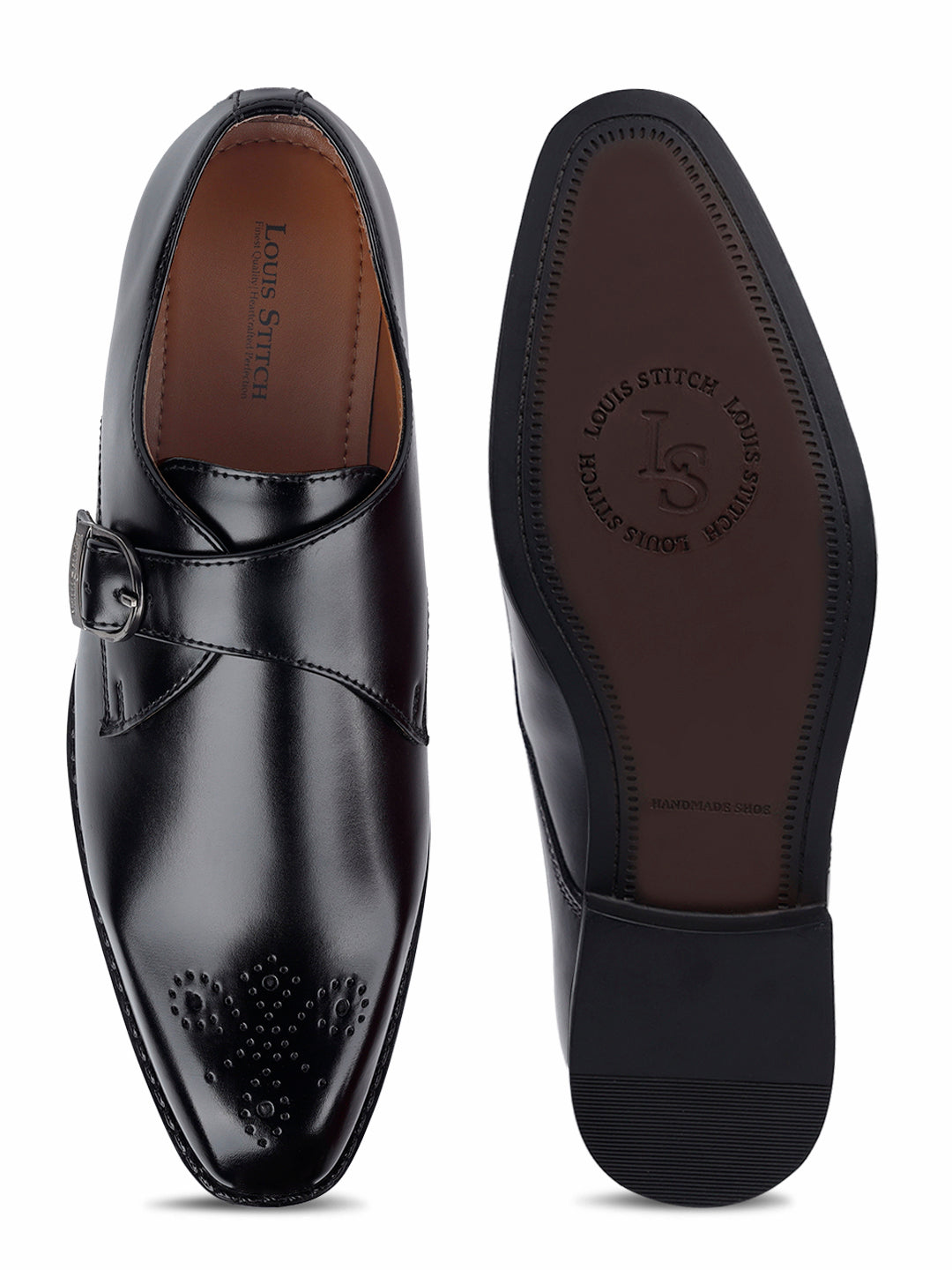 Jet Black Monks Slipons for Men