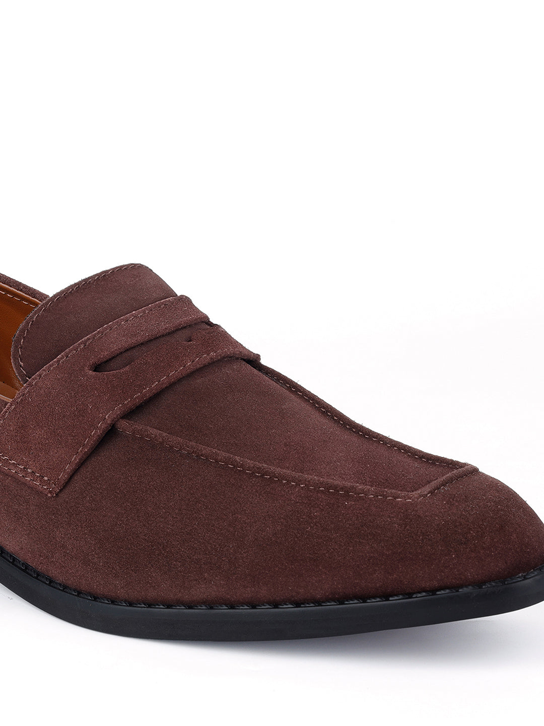 Brunette Brown Italian Suede Leather Moccasin Shoes