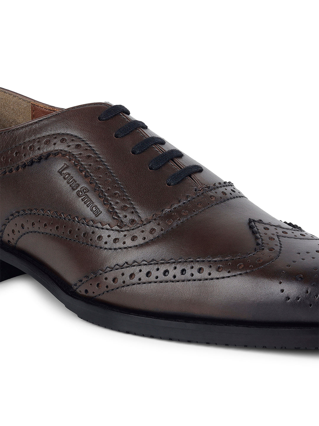 Brunette Brown Brogue Style Comfortable Laceups for Men