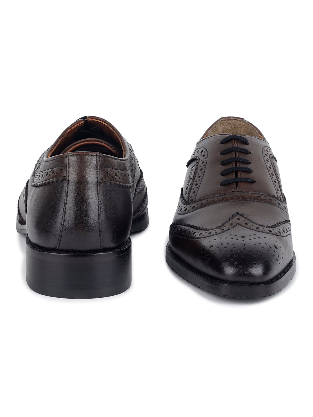 Brunette Brown Brogue Style Comfortable Laceups for Men