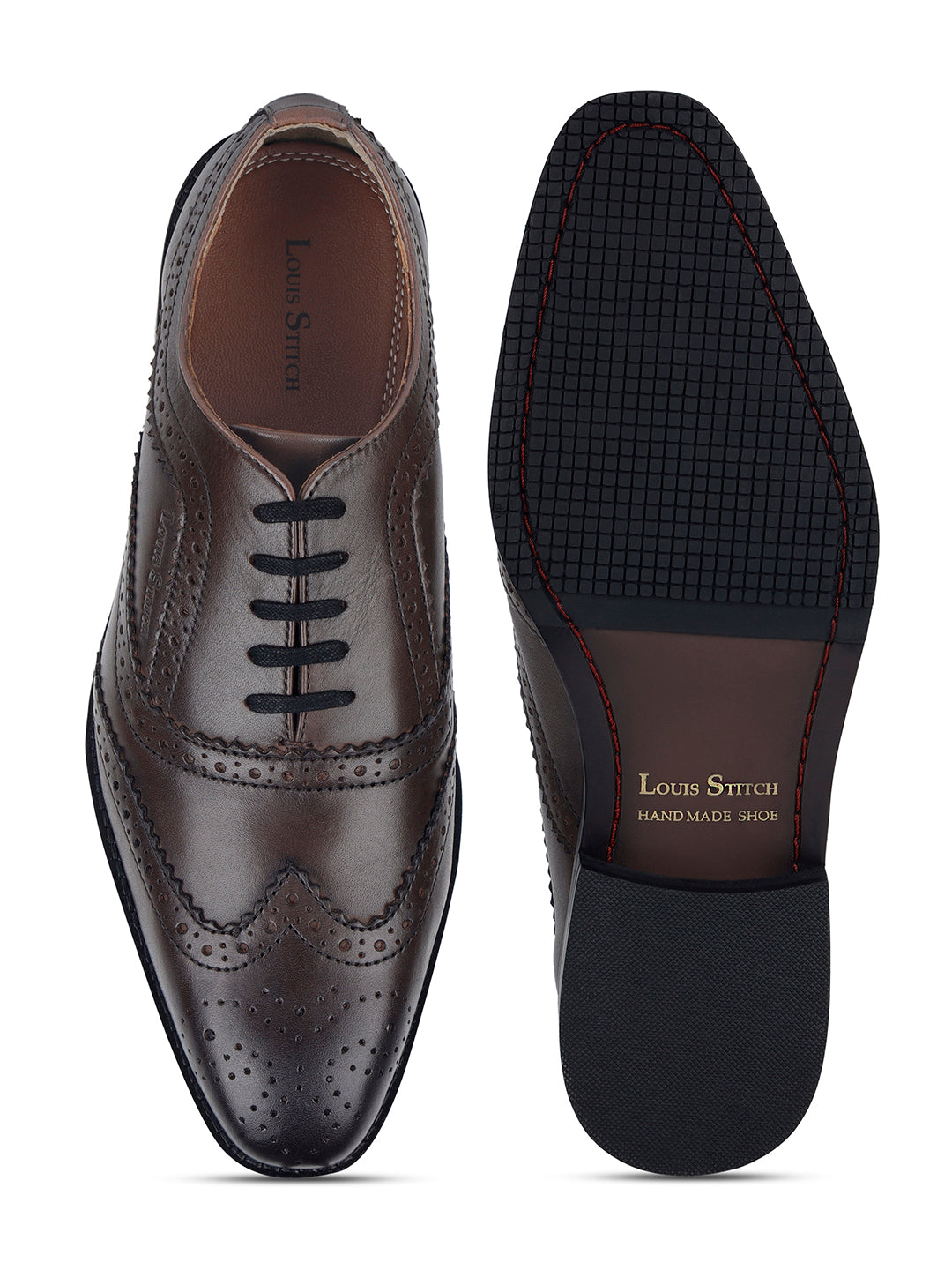 Brunette Brown Brogue Style Comfortable Laceups for Men