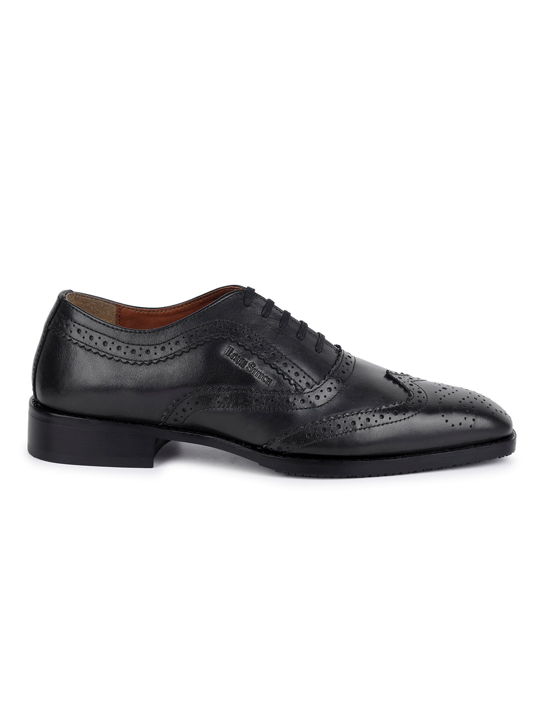 Jet Black Brogue Style Comfortable Laceups for Men