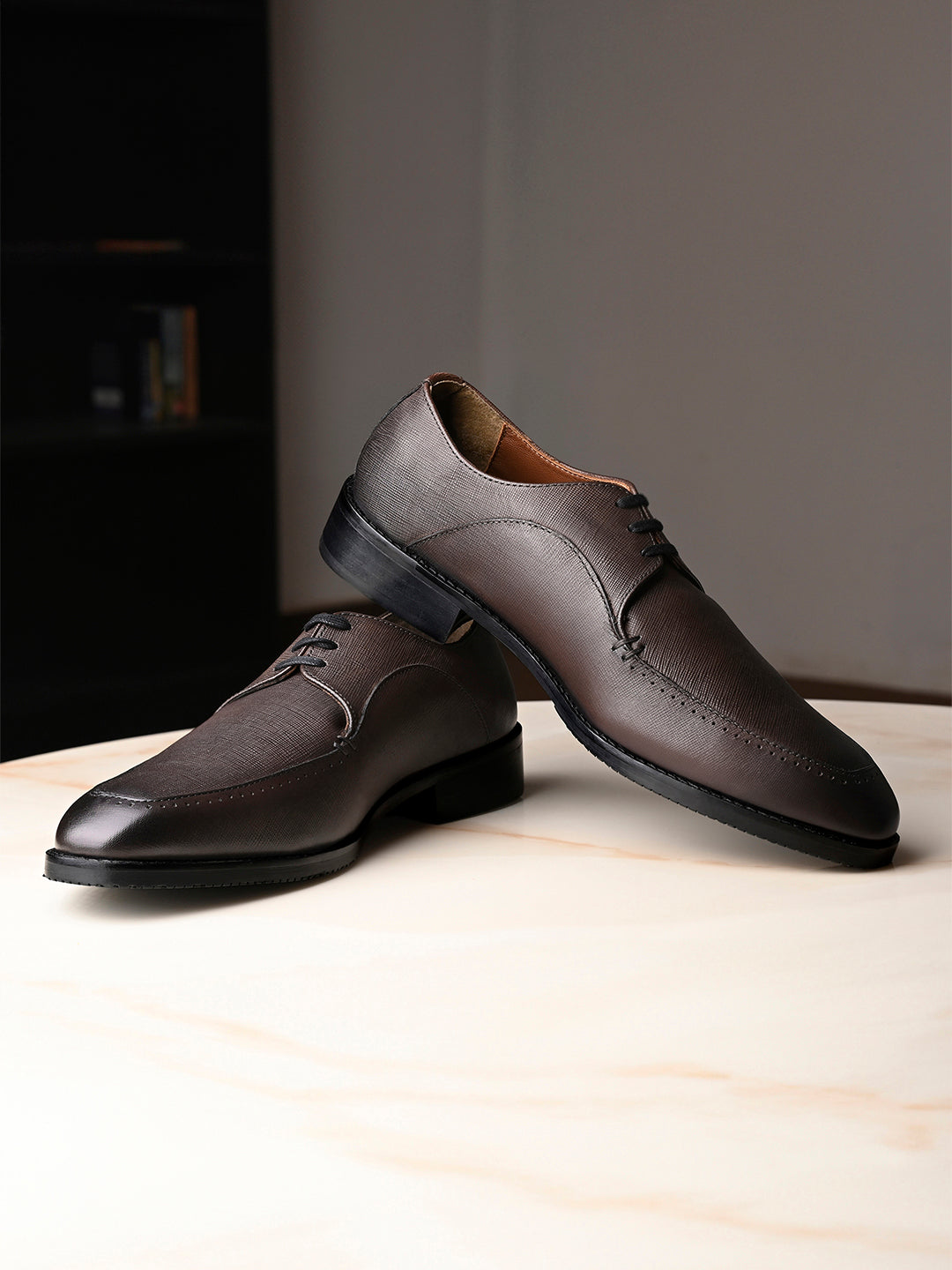 Brunette Brown Derby Style Comfortable Laceups for Men