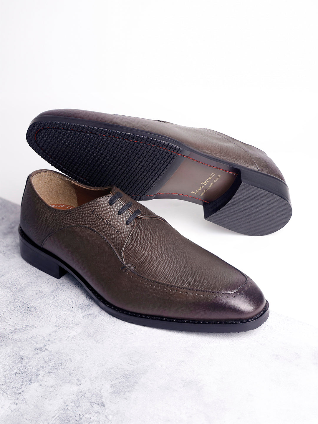 Brunette Brown Derby Style Comfortable Laceups for Men