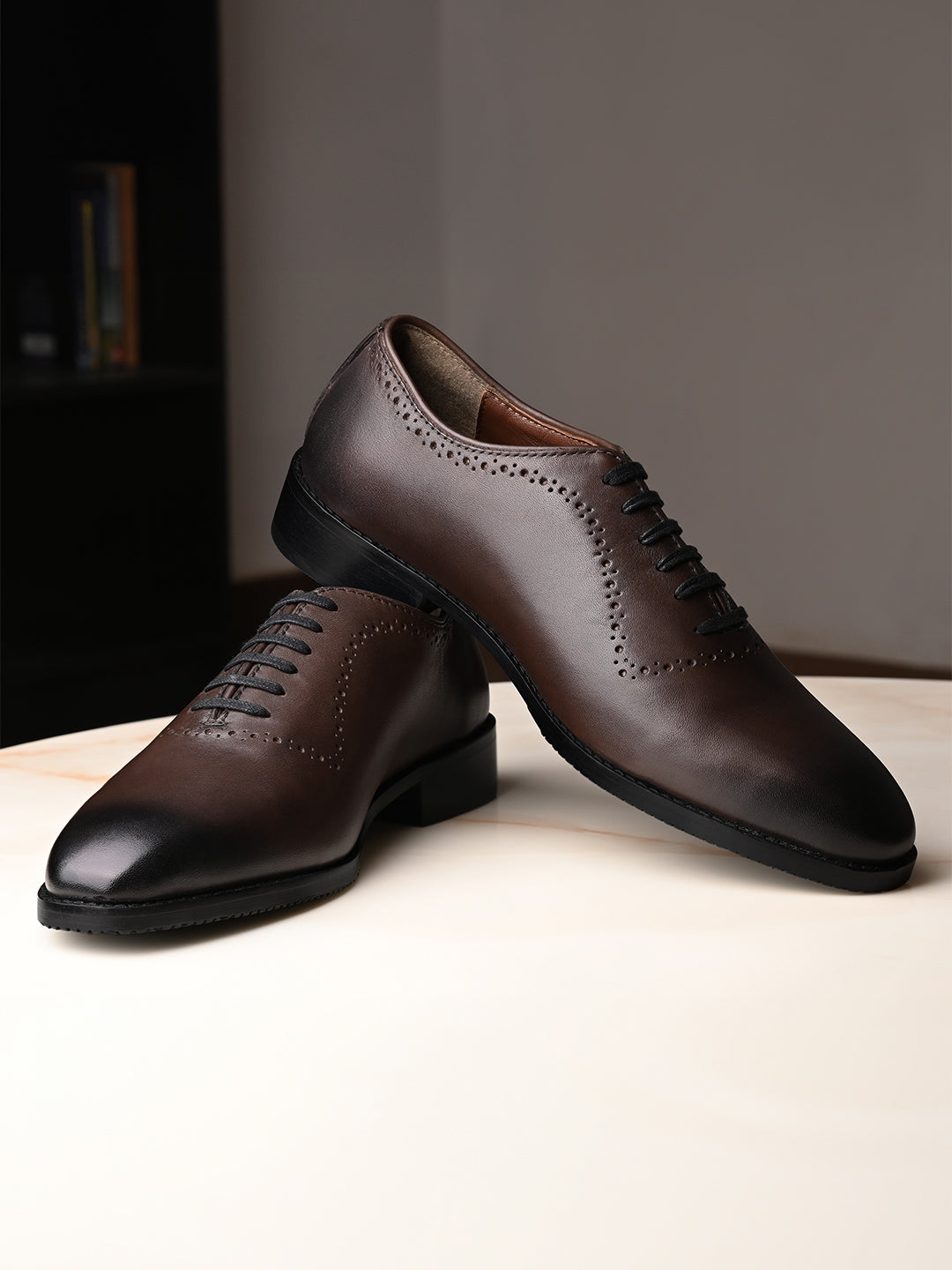 Brunette Brown Derby Style Comfortable Laceups for Men