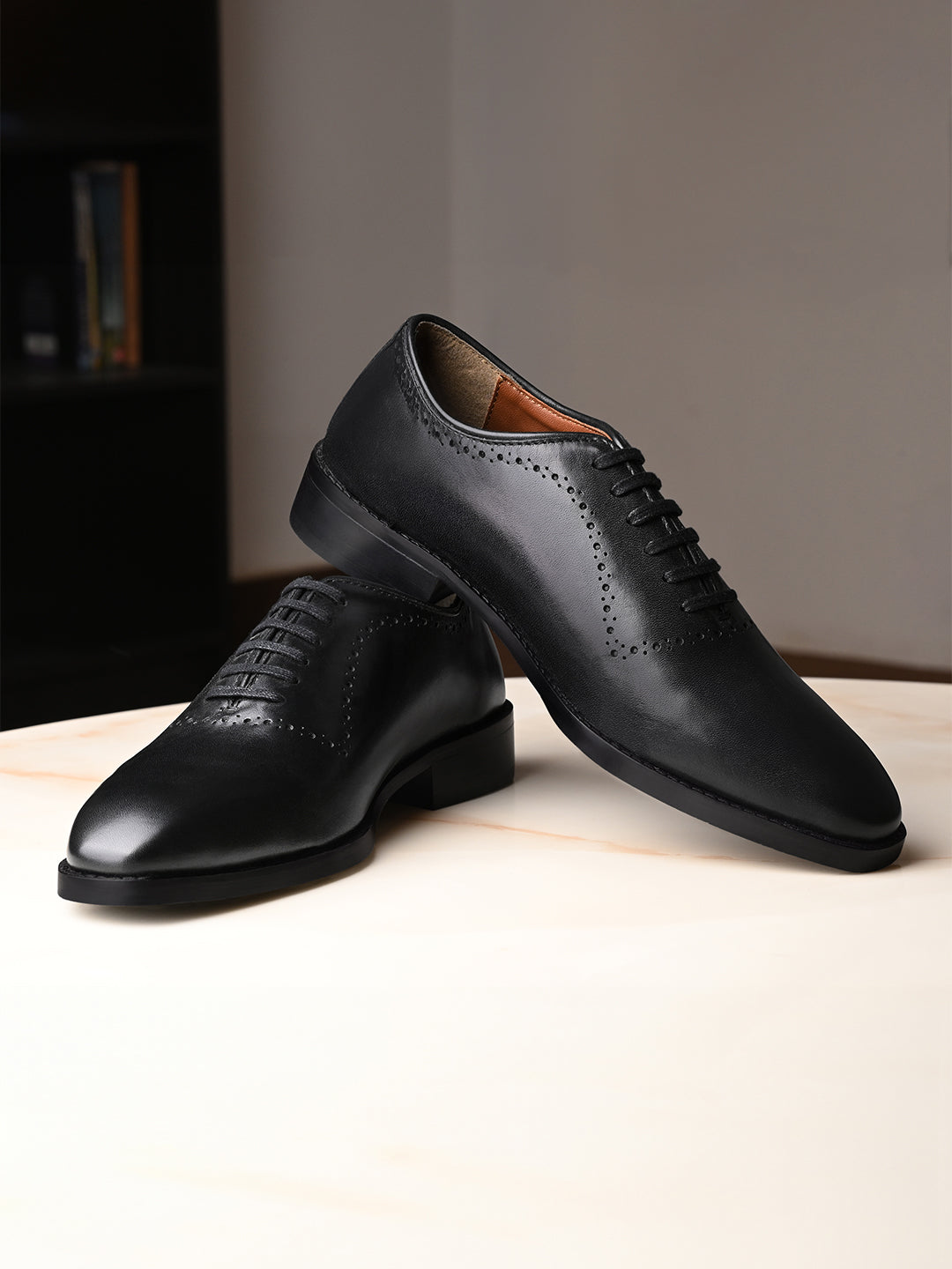 Jet Black Derby Style Comfortable Laceups for Men