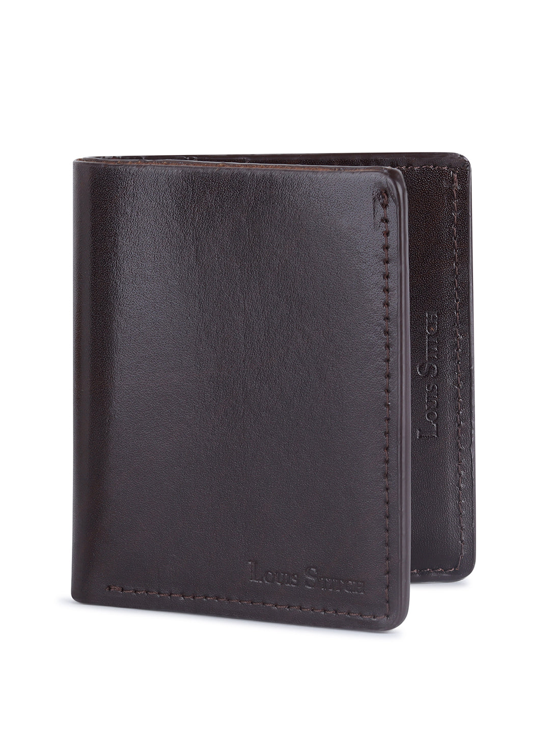 Spanish Leather Slim Two Fold Wallet for Men RFID Protected Brown