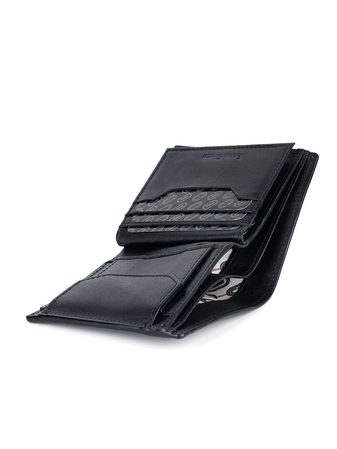 Spanish Leather Men's Black Bifold Wallet with RFID Protection