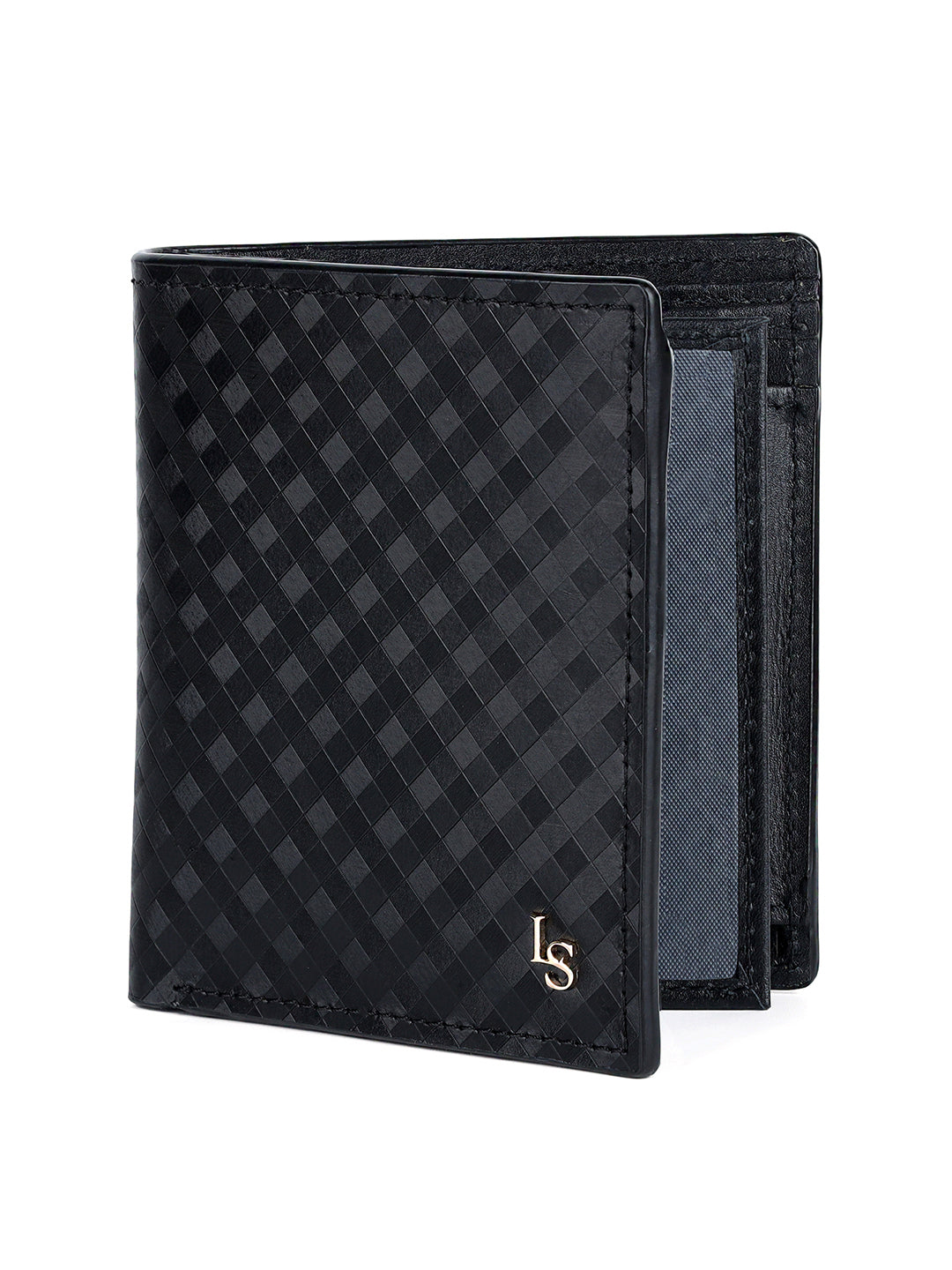 Spanish Leather Men's Black Bifold Wallet with RFID Protection