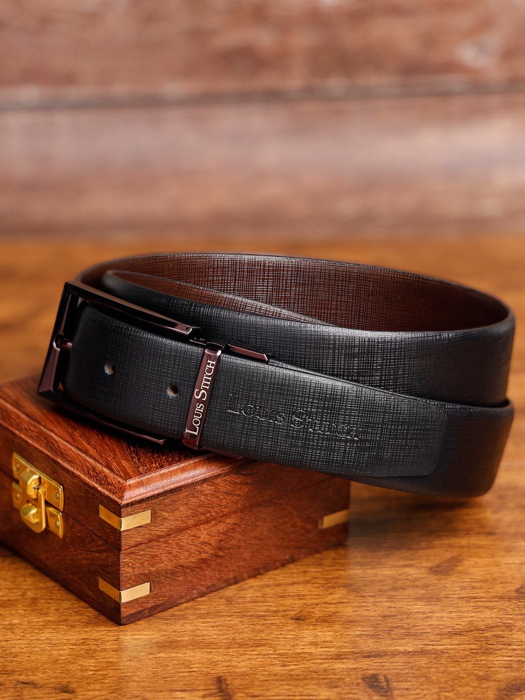 Handcrafted Spanish Leather Reversible Belt For Men