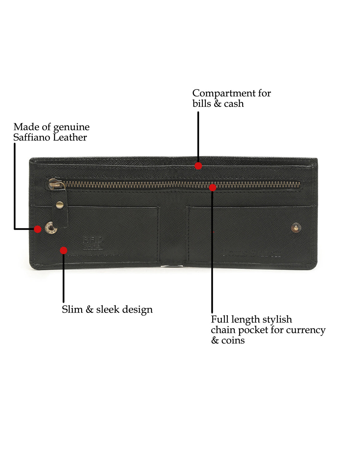 Jet Black Italian Saffiano Leather Wallet