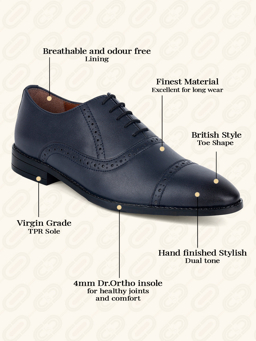 Men's Oxford Style Comfortable Formal Laceup Shoes