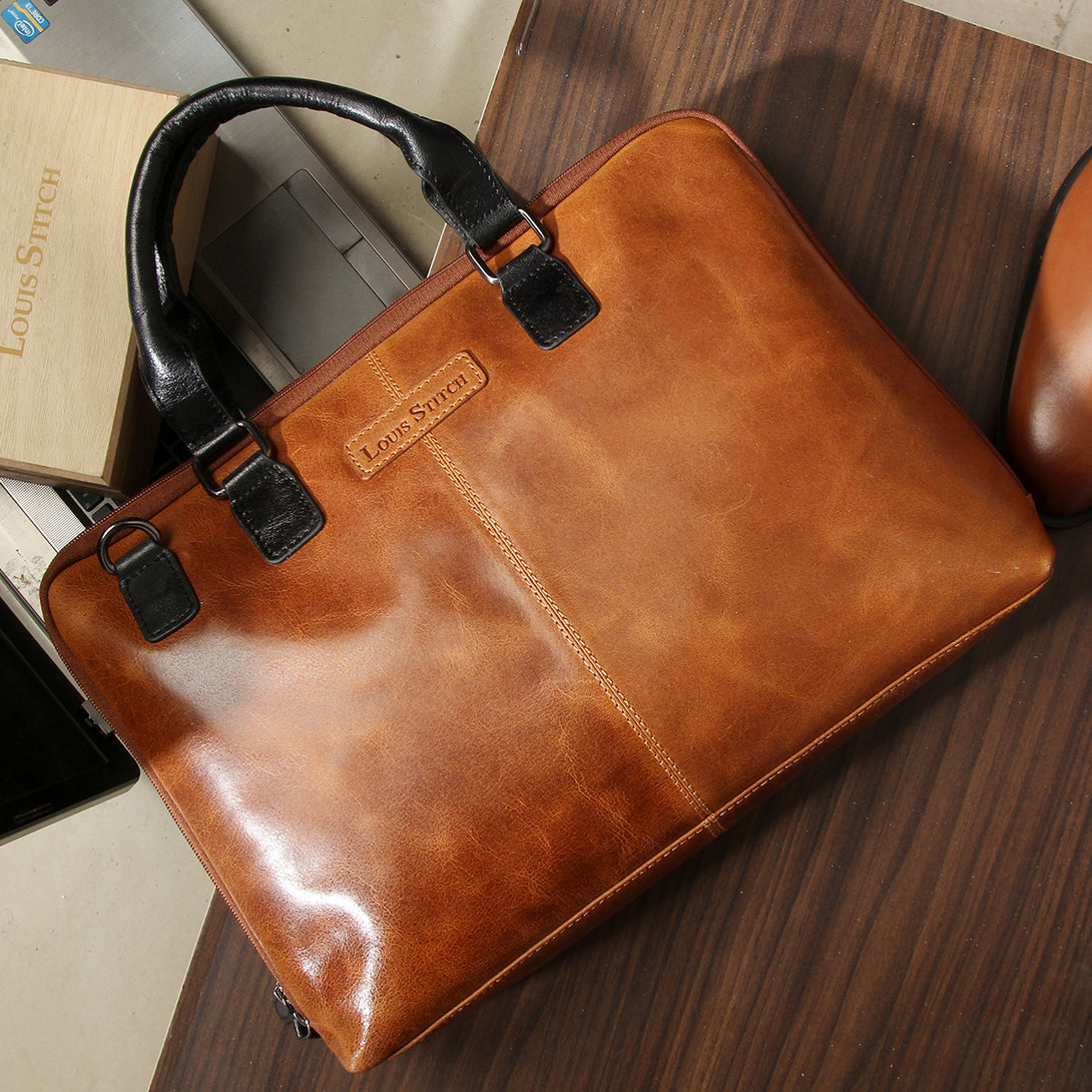 Buy Premium Leather Laptop Bags Online at Louis Stitch